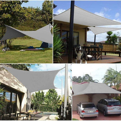 Sehr großes Sonnensegel 5x7m Sonnenschutz Set UV Schutz Grau