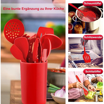 Silikon Küchenhelfer Set 12-teilig – Hitzebeständig & Antihaft
