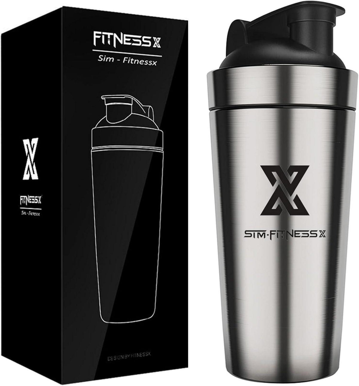 Edelstahl Shaker 700ml Sport Fitness Gym Bottle Mixer vakuumisiert