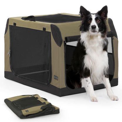 Faltbare Hundebox Auto – Verstellbar & Sicher, Armeegrün