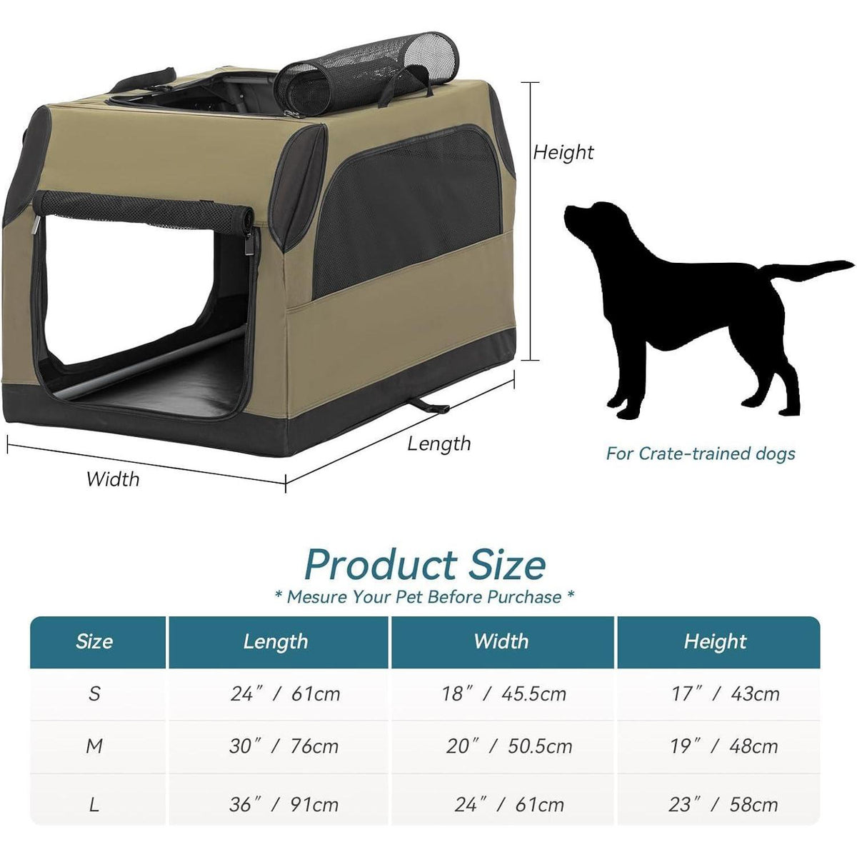 Faltbare Hundebox Auto – Verstellbar & Sicher, Armeegrün