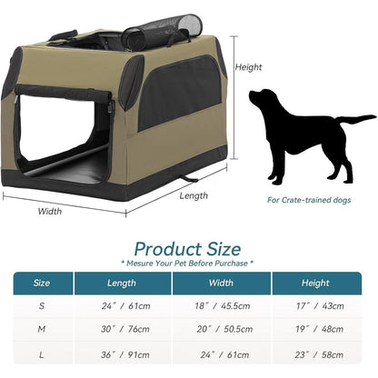 Faltbare Hundebox Auto – Verstellbar & Sicher, Armeegrün