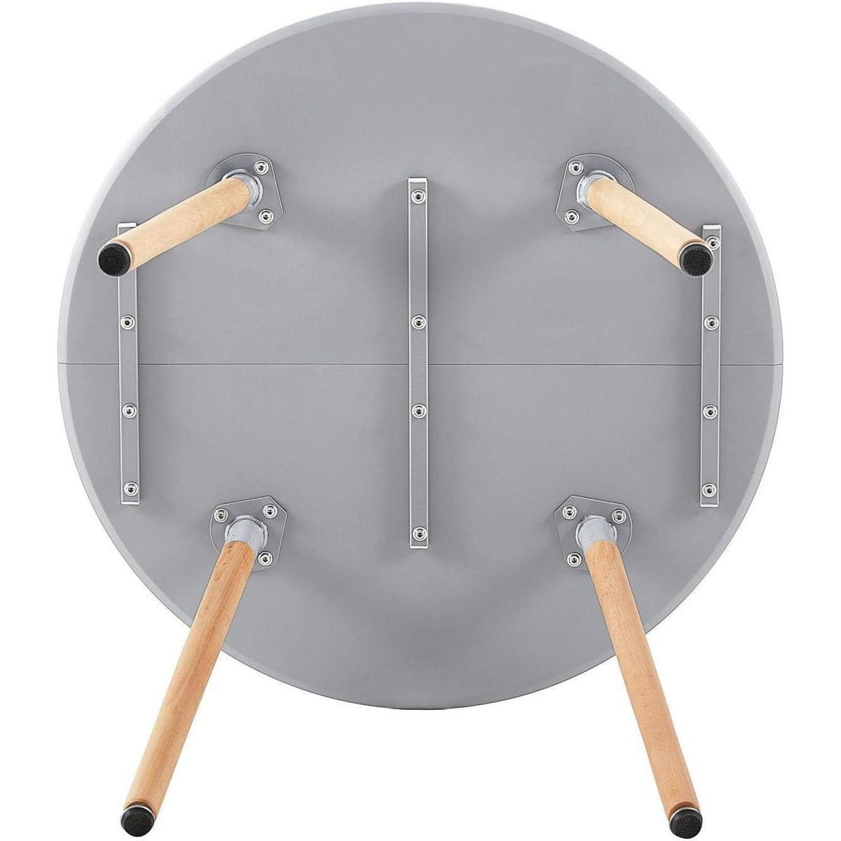 Moderner Esstisch Grau 80x80cm – MDF Küchentisch mit Holzbeinen