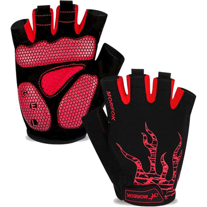 Fahrradhandschuhe Halbfinger Rot M atmungsaktiv Gel-Polster