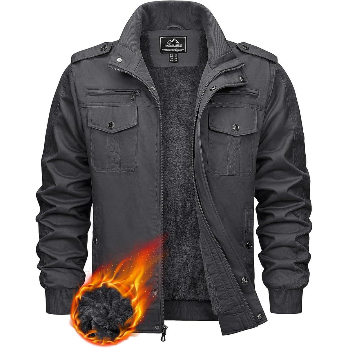 Herren Winterjacke Sherpa gefüttert, warm & winddicht