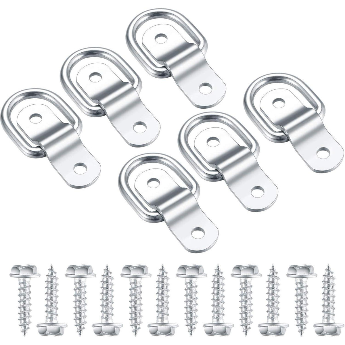 D-Ringe Zurrösen Edelstahl 6er Set für Ladungssicherung