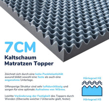 Kaltschaum Topper 180x200cm H2&H3 Matratzenauflage 7cm