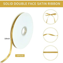 Goldenes Satinband 10mm x 91m - Hochwertiges Geschenkband