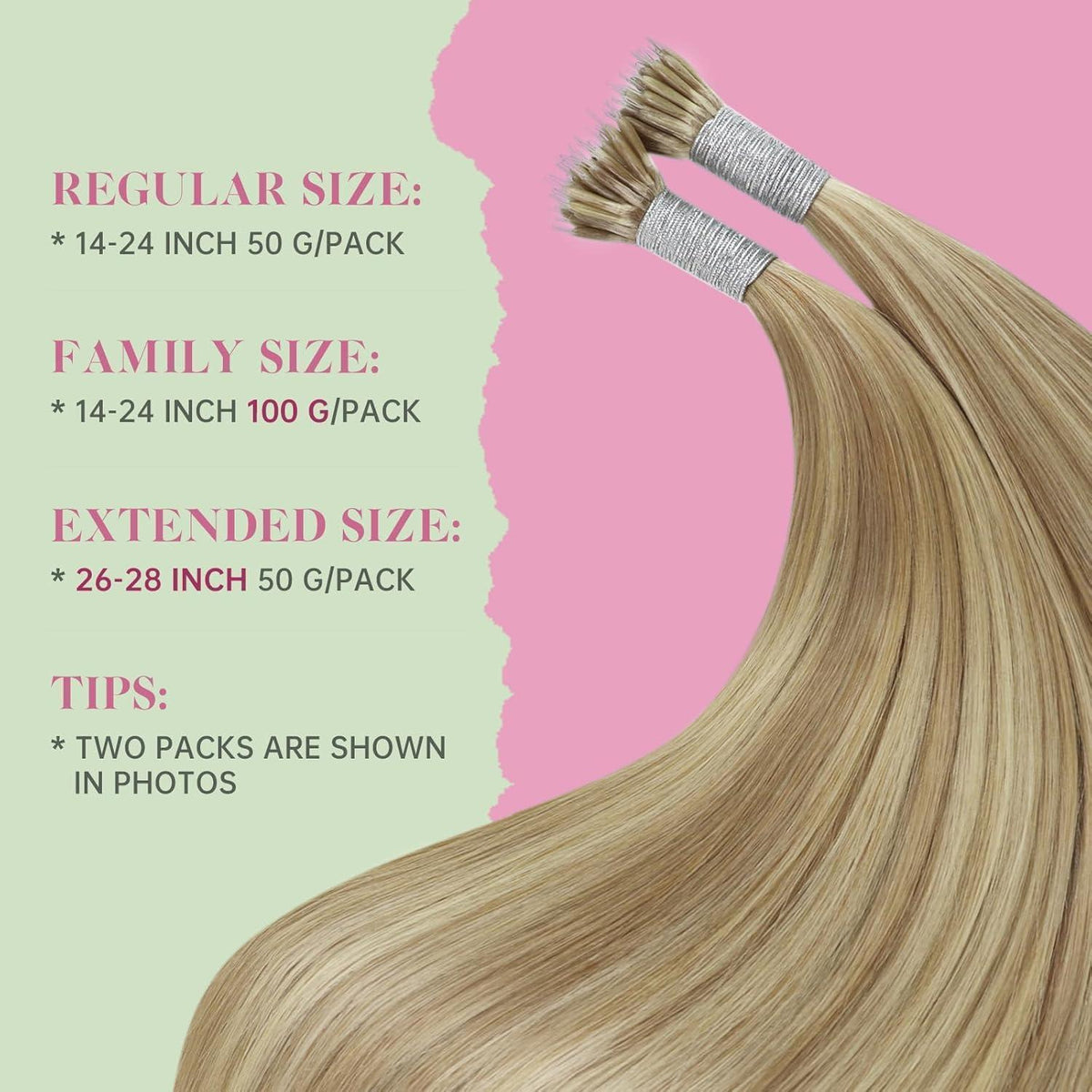 Echthaar Nanoring Extensions Blond 55cm – Haarverlängerung