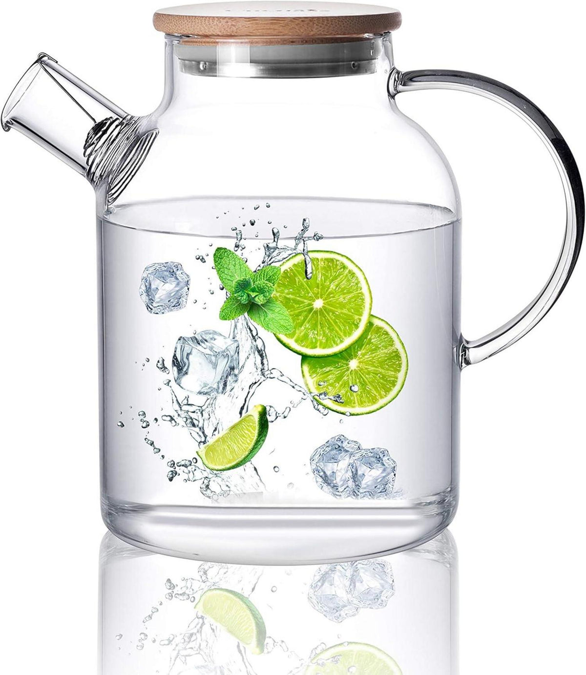 Glasteekanne mit Siebeinsatz für losen Tee - 1500ML/50,7OZ