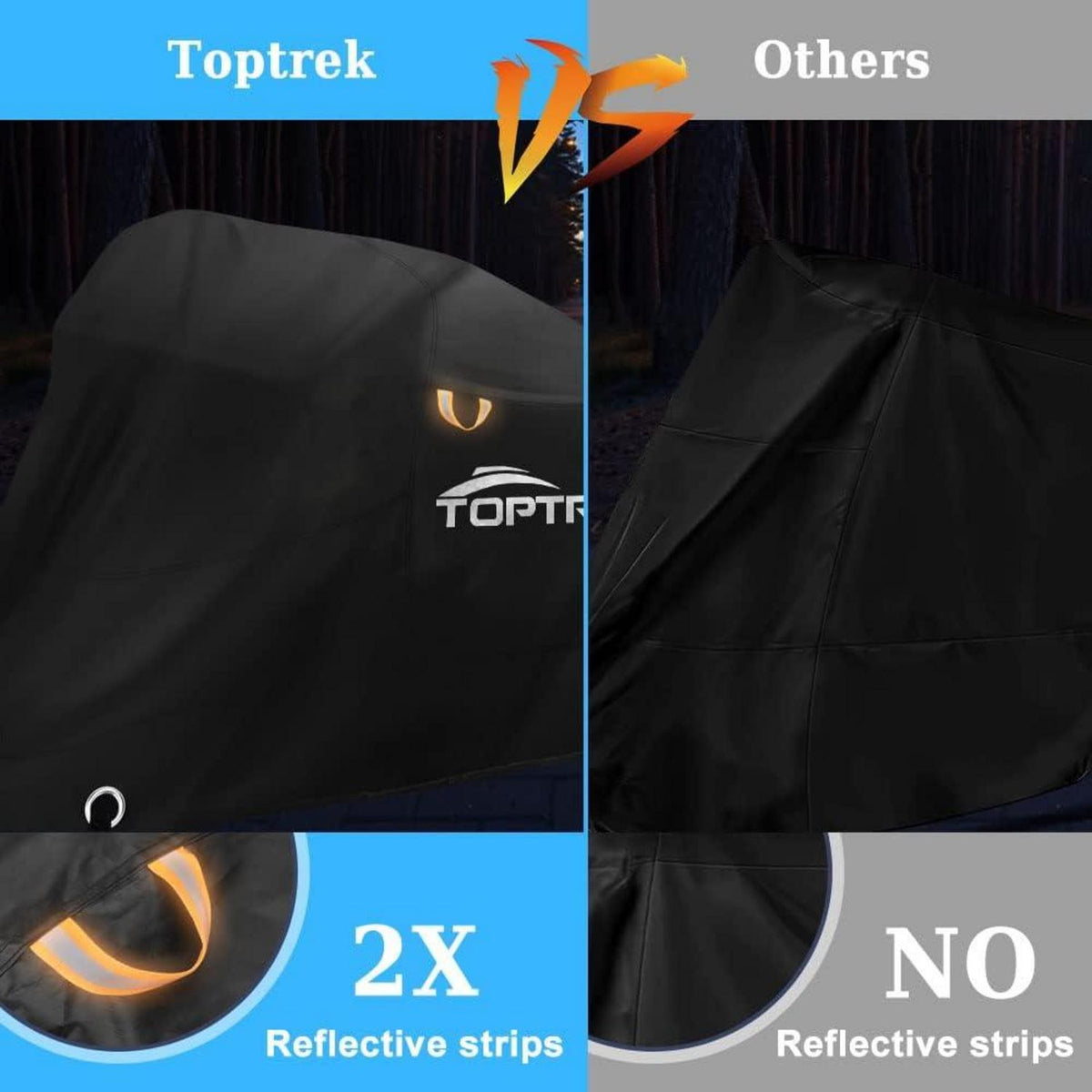 Toptrek XXXL Motorradabdeckung 210D Oxford Stoff Wasserdicht Schwarz