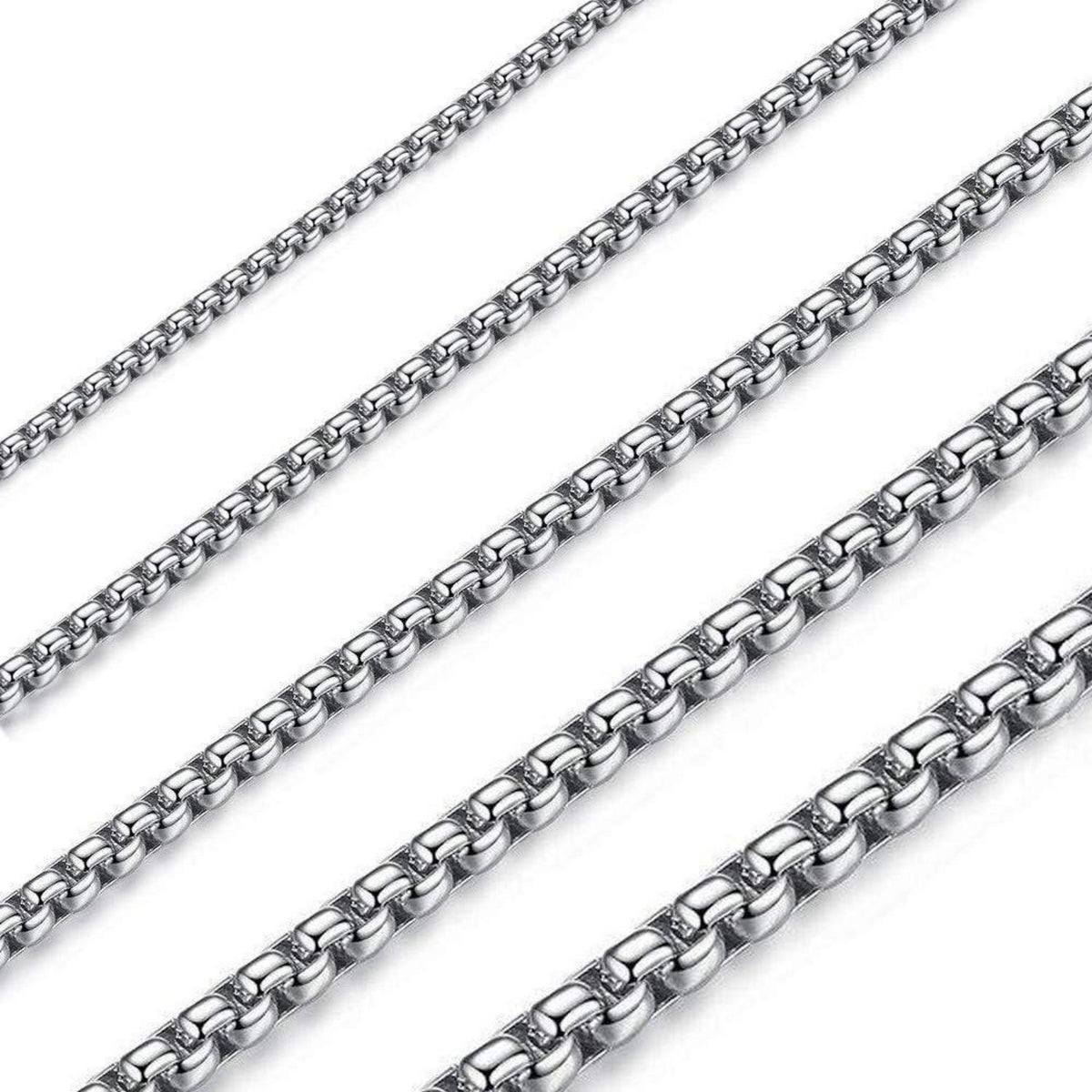 Edelstahl Seilkette für Damen und Herren, 1,5-5,0 mm Breite, 45-80 cm Länge
