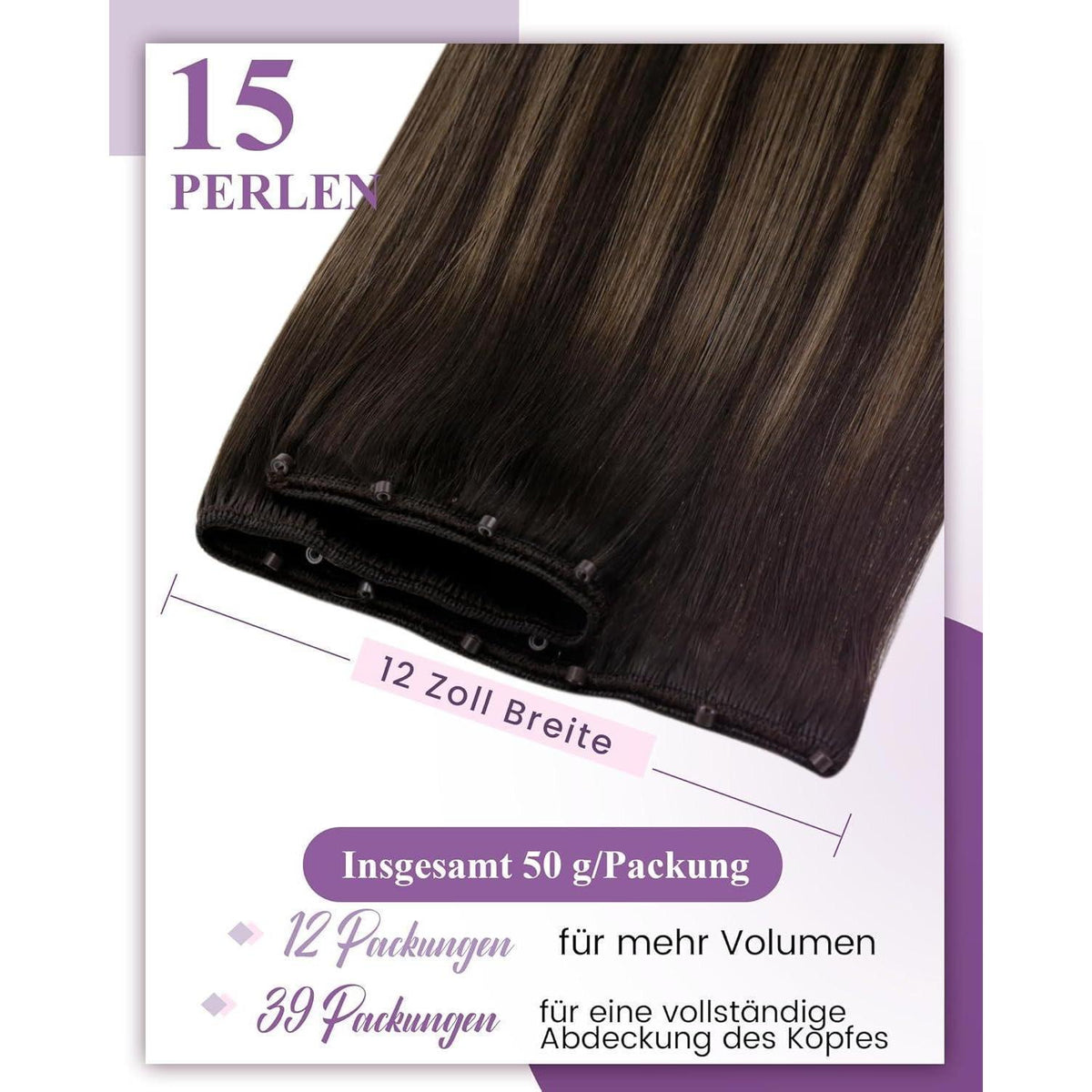 Braun Ombre Micro Tressen Echthaar Extensions 40cm