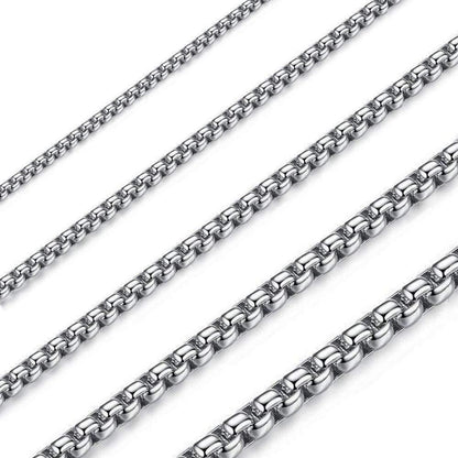 Edelstahl Seilkettenhalskette für Damen und Herren, 1,5-5,0 mm Breite, 45-80 cm Länge