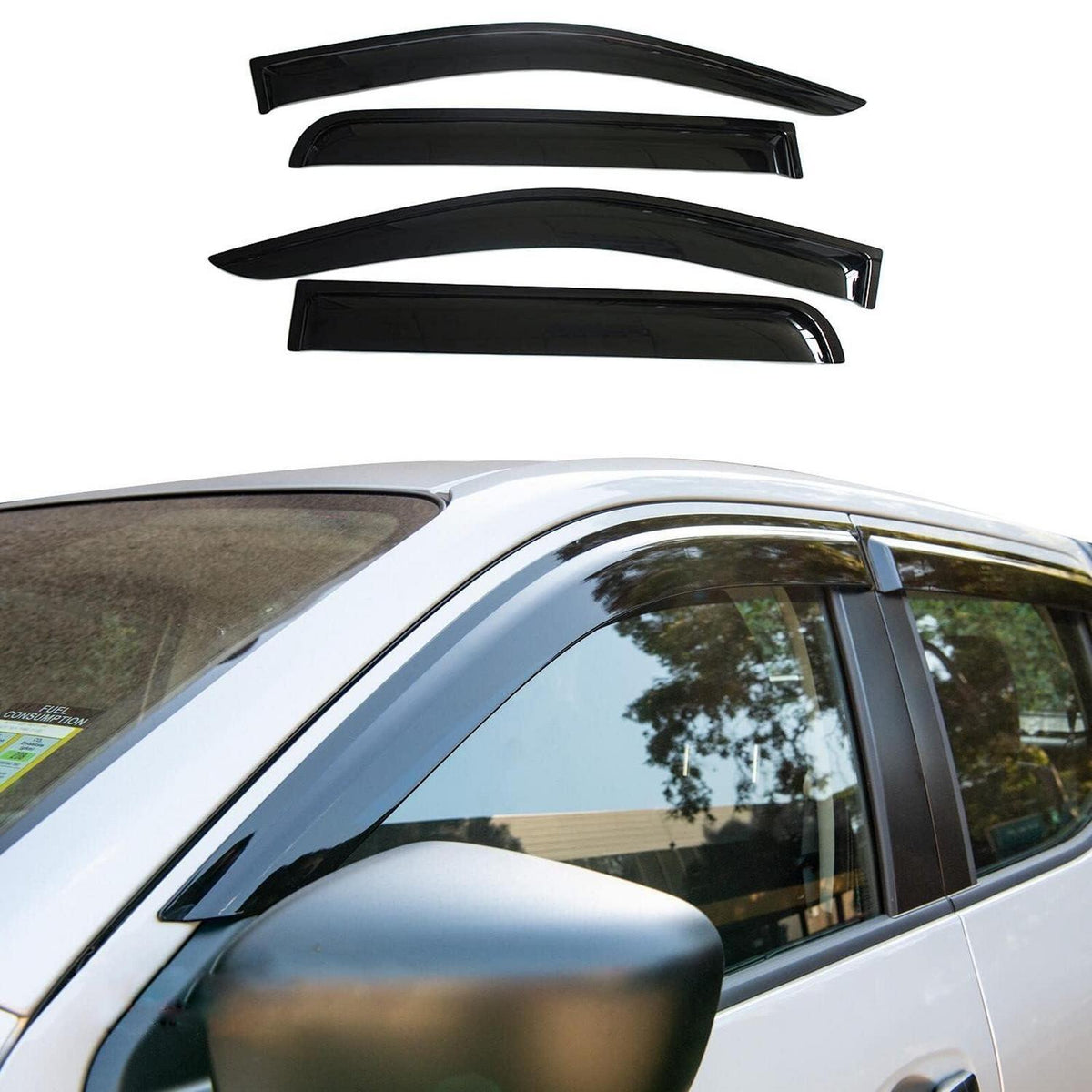 Windabweiser für Nissan Navara D23 2015-2024 – 4tlg. Rauch Schwarz