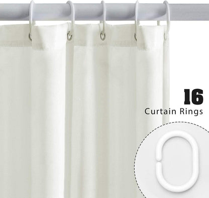 Duschvorhang Überlänge Anti-schimmel 240x180cm Beige mit 16