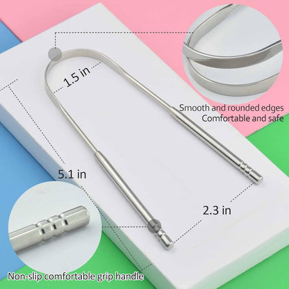 Zungenreiniger Edelstahl Mini-Haken Metall 4er Set Mundgeruch