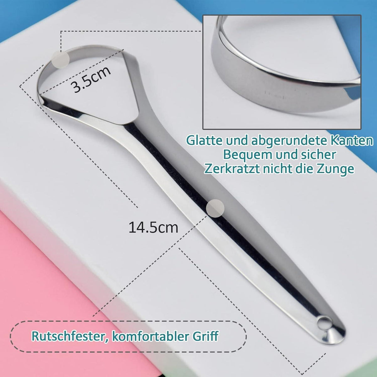 Zungenschaber Edelstahl - Zungenreiniger gegen Mundgeruch