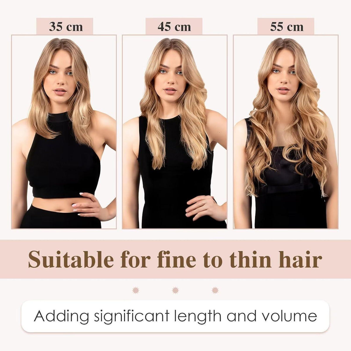 Echthaar Tape Extensions Braun 50 cm - 40 Stück Remy Haarverlängerung
