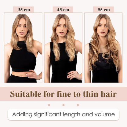 Echthaar Tape Extensions Schwarz 55 cm - 40 Stück Remy