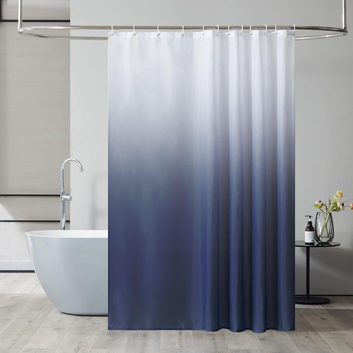 Duschvorhang 180x200cm Stoff Dunkelblau Anti-Schimmel Waschbar