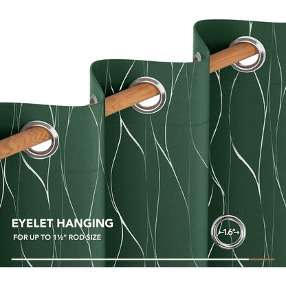 Verdunkelungsvorhänge Waldgrün 2er Set, 140x290 cm mit Ösen
