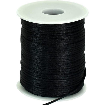 TONIFUL 2mm Schwarz Nylonschnur 100m Satinschnur Makramee