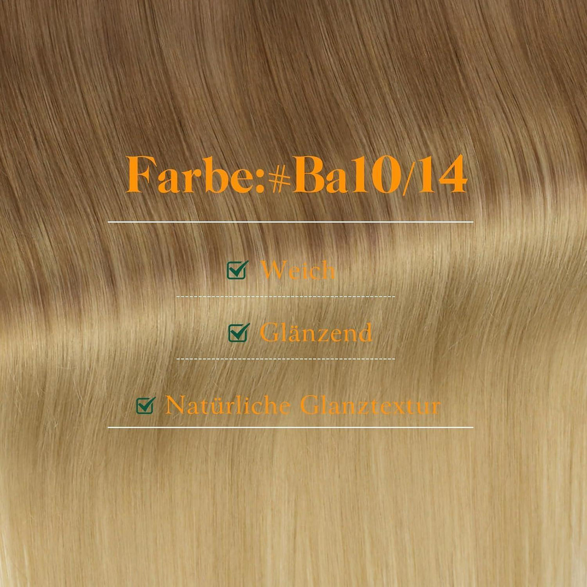 Echthaar Tape Extensions Braun Ombre 50cm – Remy Menschenhaar