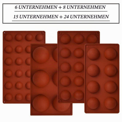 Silikon Schokoladenformen Set 4 Größen – Pralinen, Kuchen, Eis