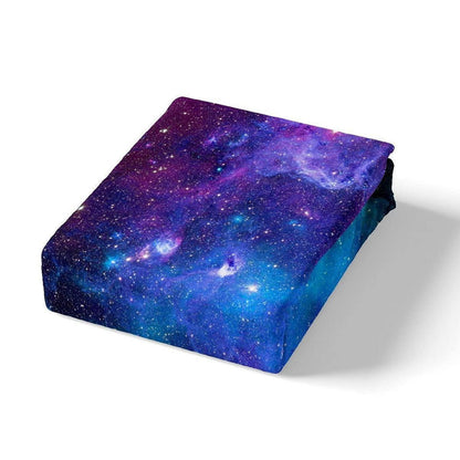 Galaxie Bettwäsche Set Sternenhimmel Blau Lila 220x240 cm
