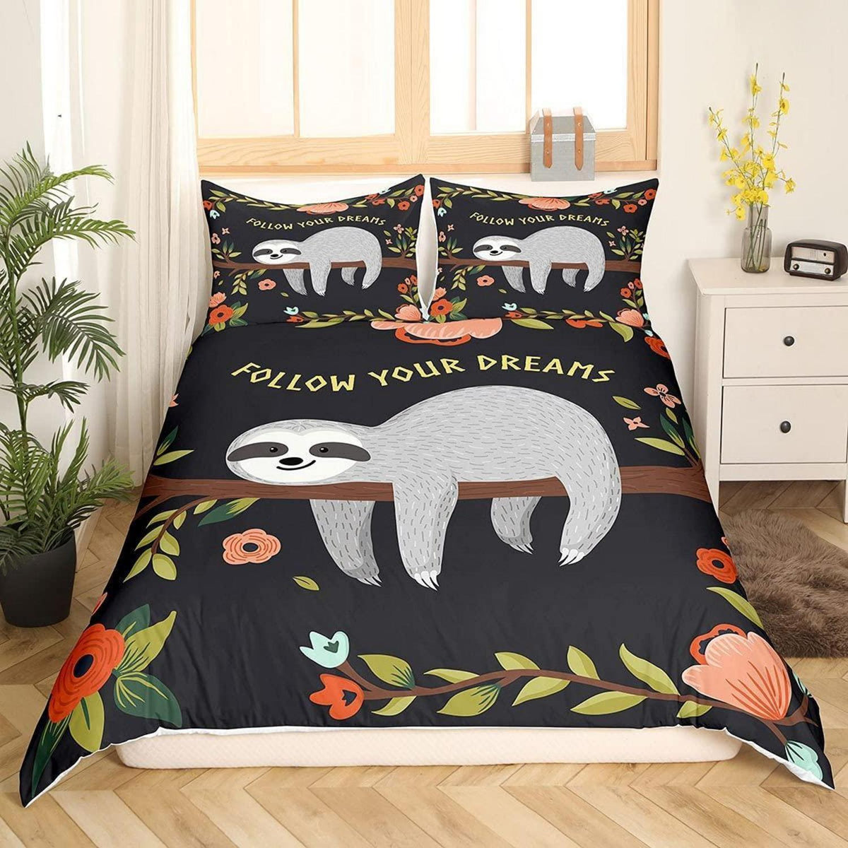 Faultier Bettwäsche Set 200x200 - Niedlich & Weich für Kinderzimmer