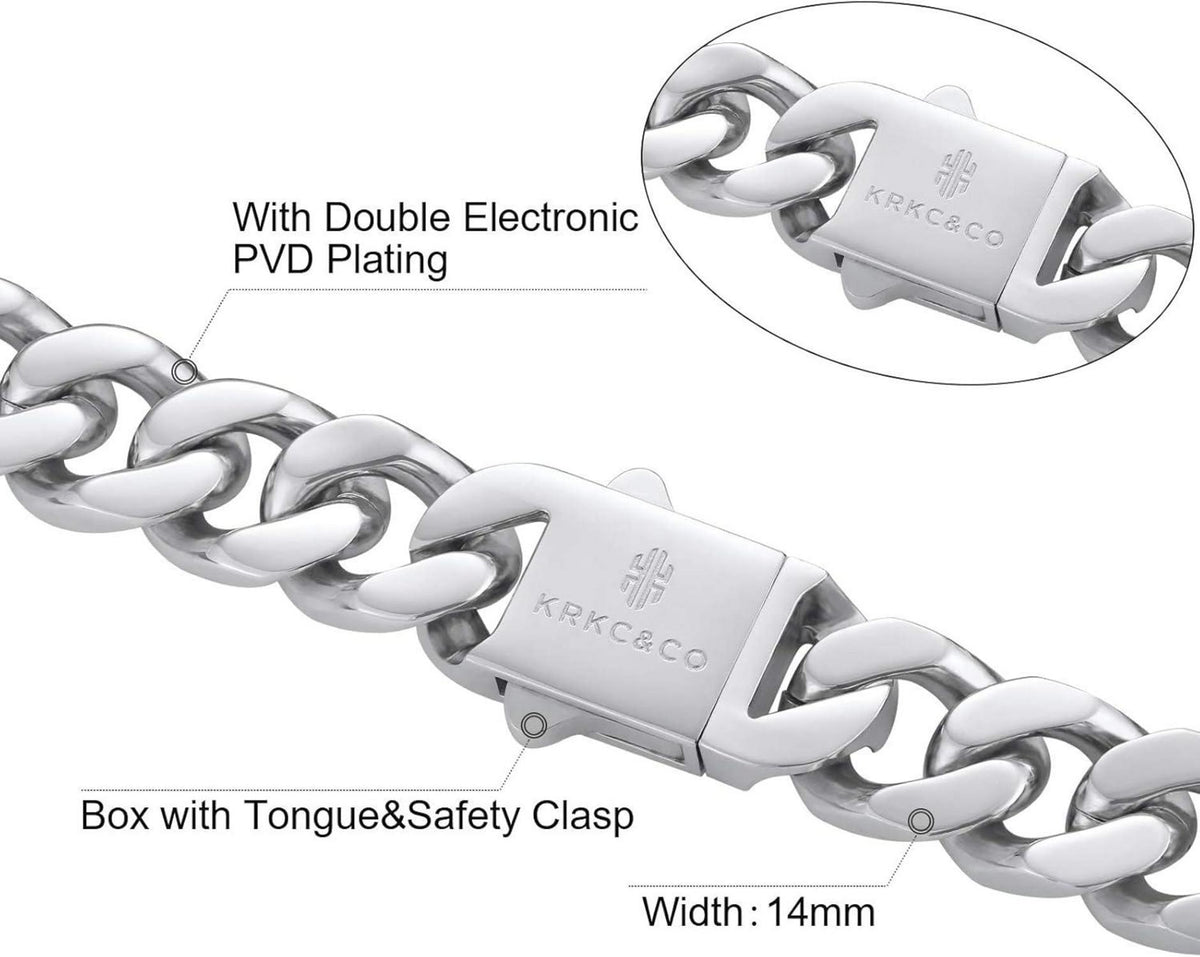 Panzerkette 18K Gold Cuban Link Chain Edelstahl Kubanische