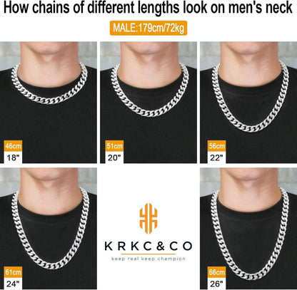 Herren Panzerkette 18K Gold/Weißgold plattiert 14mm Cuban Link Chain