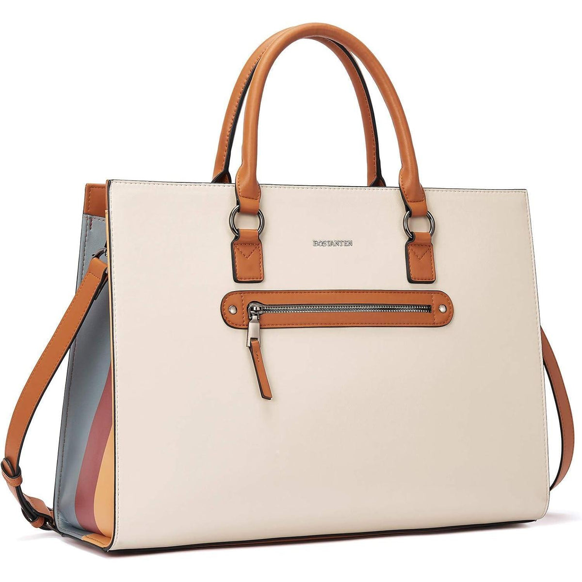Damen Leder Aktentasche für 15.6 Zoll Laptop, Schultertasche Arbeit & Business
