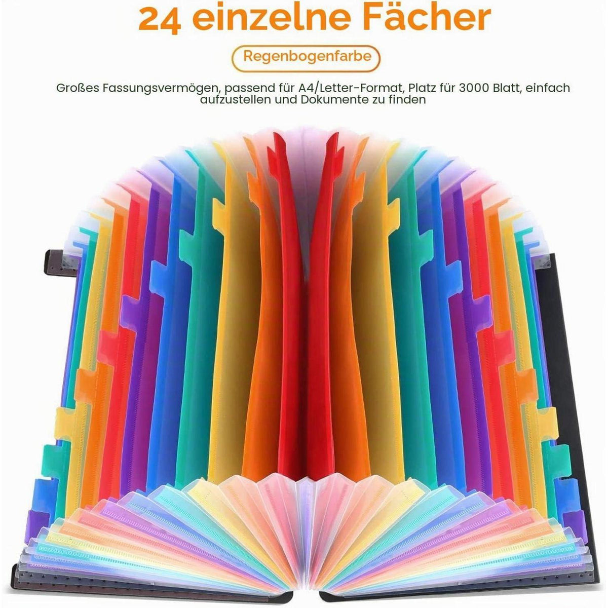 24-Fächrige Dokumentenmappe A4 – Ordner mit Etiketten