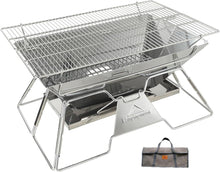 Tragbarer Camping-Grill Edelstahl faltbar Holzkohle Feuerstelle