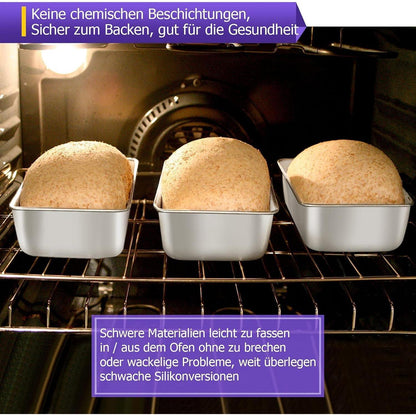 Kastenform 3er Set Edelstahl Brotbackform Königskuchenform Toastform