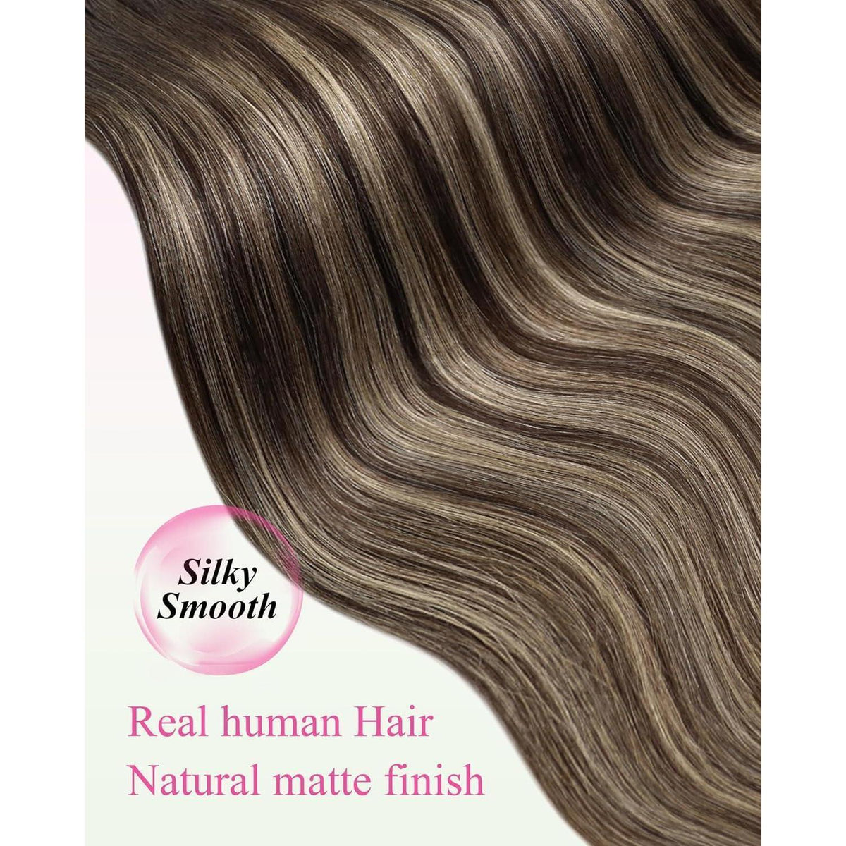 Echthaar Tape Extensions Ombre Braun Blond 50cm