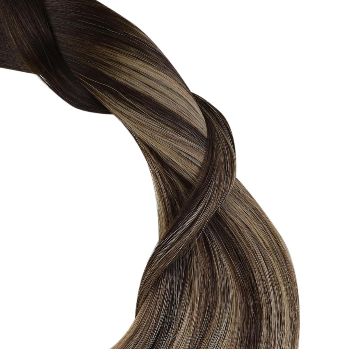 Echthaar Tape Extensions Ombre Braun Blond 50cm