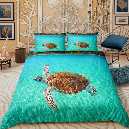 Schildkröten Bettwäsche-Set Grünes Meer für Kinderzimmer