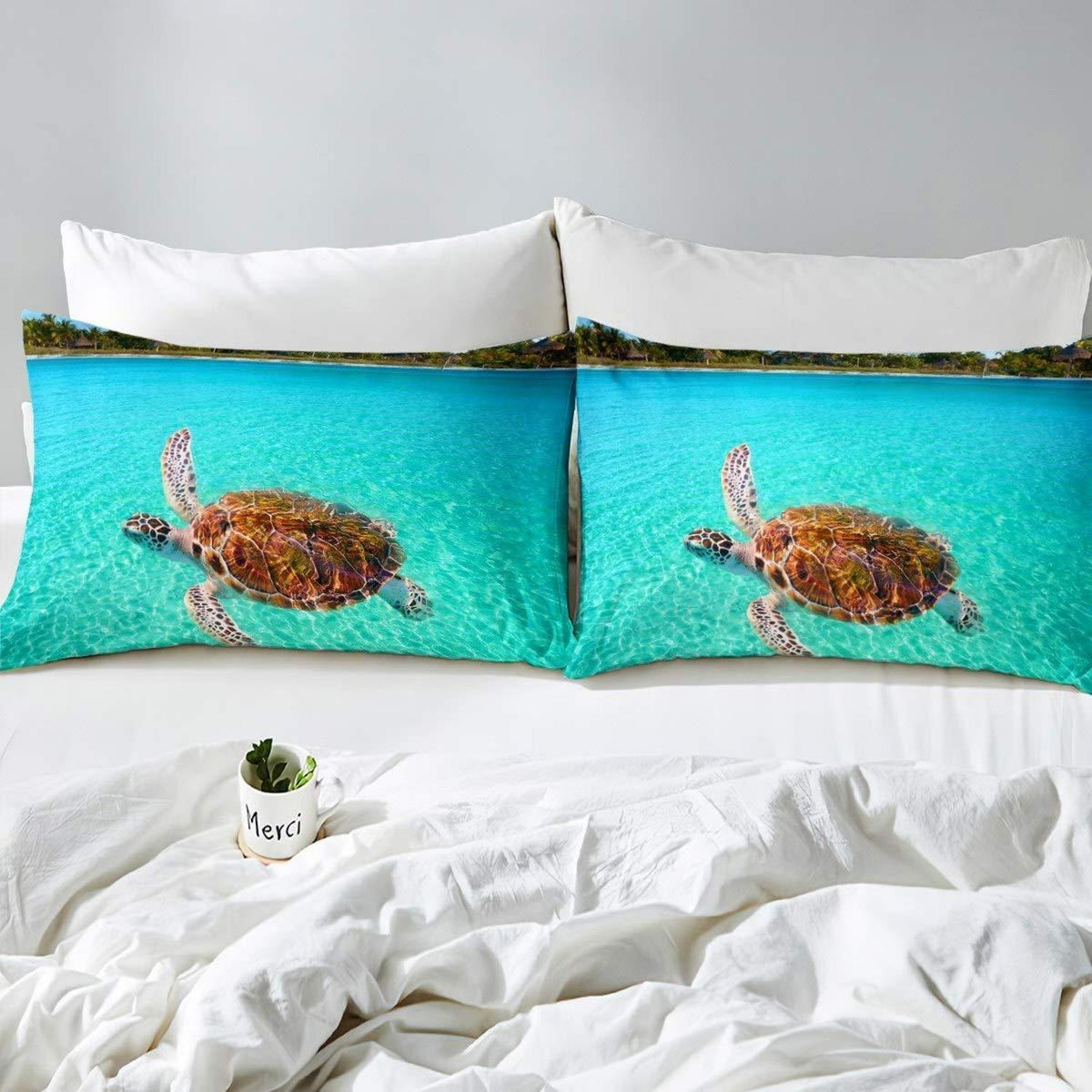 Schildkröten Bettwäsche-Set Grünes Meer für Kinderzimmer