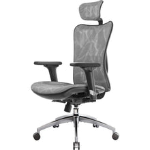 Ergonomischer Bürostuhl mit 3D-Armlehnen und Lendenstütze (Grau)