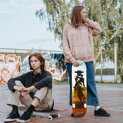 Skateboard 78,9 cm Doppel-Kick Deck für Anfänger & Fortgeschrittene
