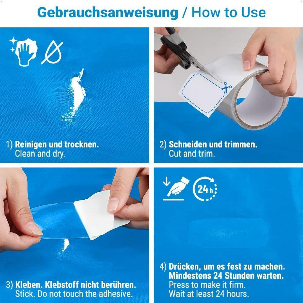 Zelt Reparaturband 10M x 8CM wasserdicht & hitzebeständig