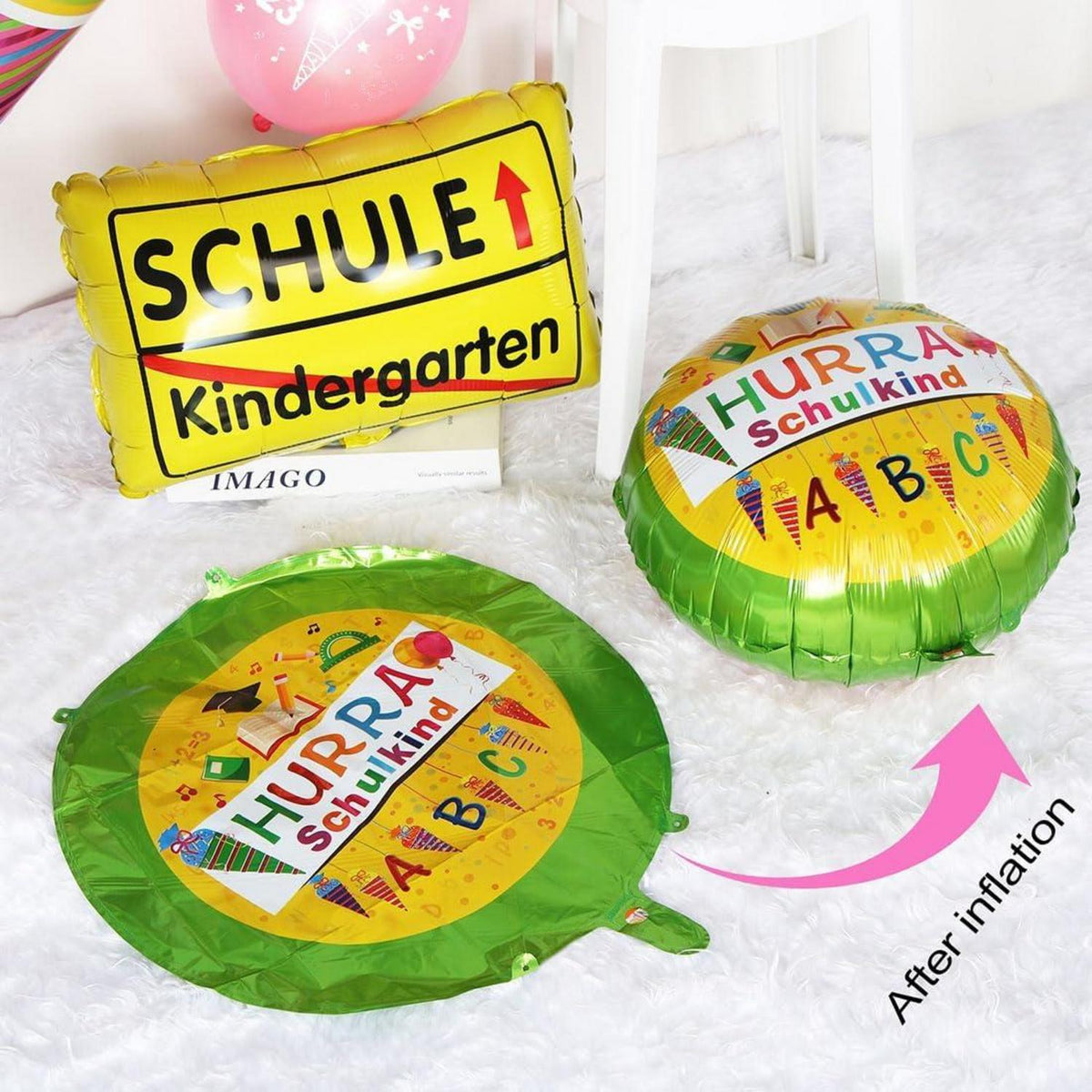 Einschulung Deko Mädchen Set Rosa Schulkind Zuckertüten Ballons