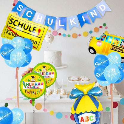 Einschulung Deko Set für Jungen Blau Schulkind Schulanfang