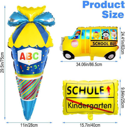 Einschulung Jungen Schulkind Deko Set Blaue Banner Zuckertüte