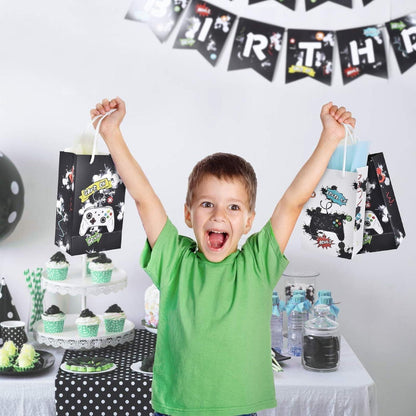 Aquarell Video Spiel Partytüten 16 Stück Papiertüten Jungen