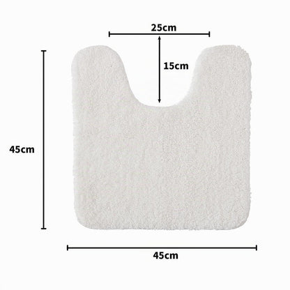Badematte WC Vorleger U-Form Weiß 45x45 cm – Rutschfest & Saugfähig