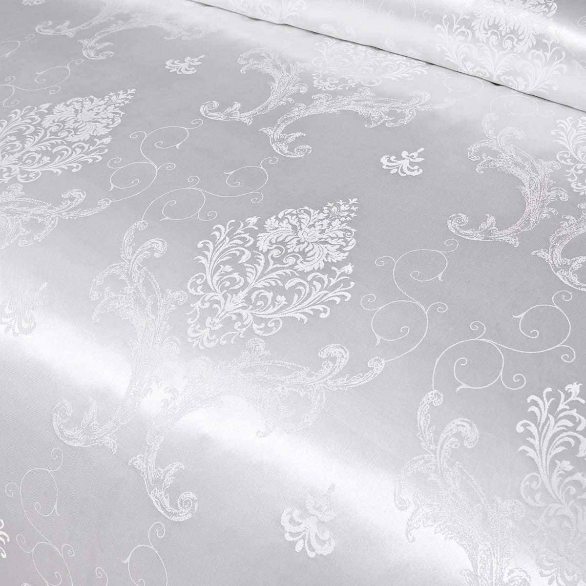Seidenweiche Wendebettwäsche 220x240 cm - Blumen Jacquard Satin